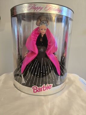 Barbie Holiday Doll in Black & Hot Pink Gown